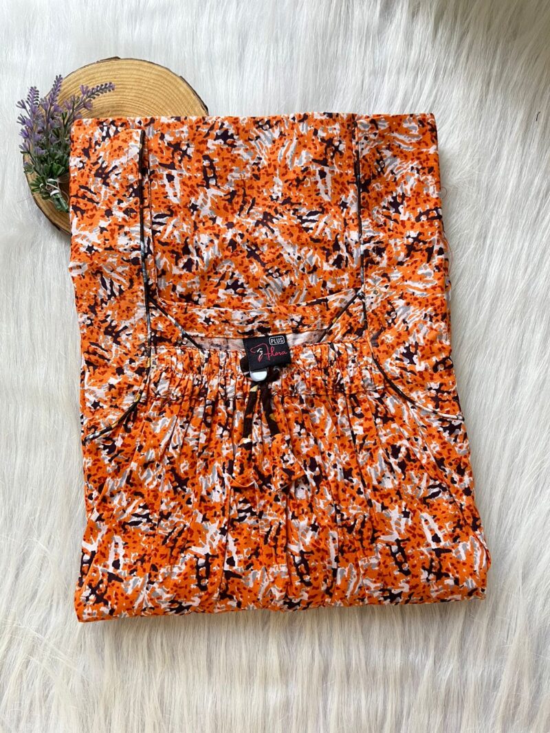 Plus Size Front Elastic Pleated Nighty