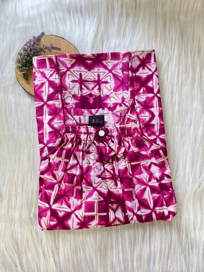 Front Elastic Pleated Nighty