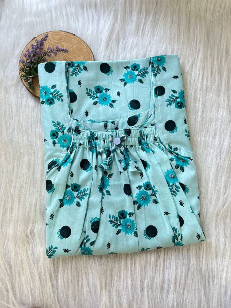 Front Elastic Pleated Nighty