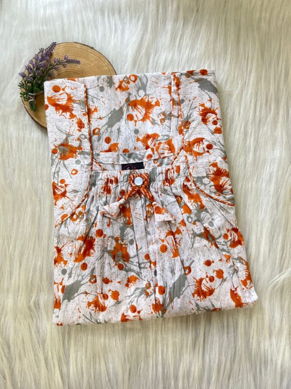 Front Elastic Pleated Nighty