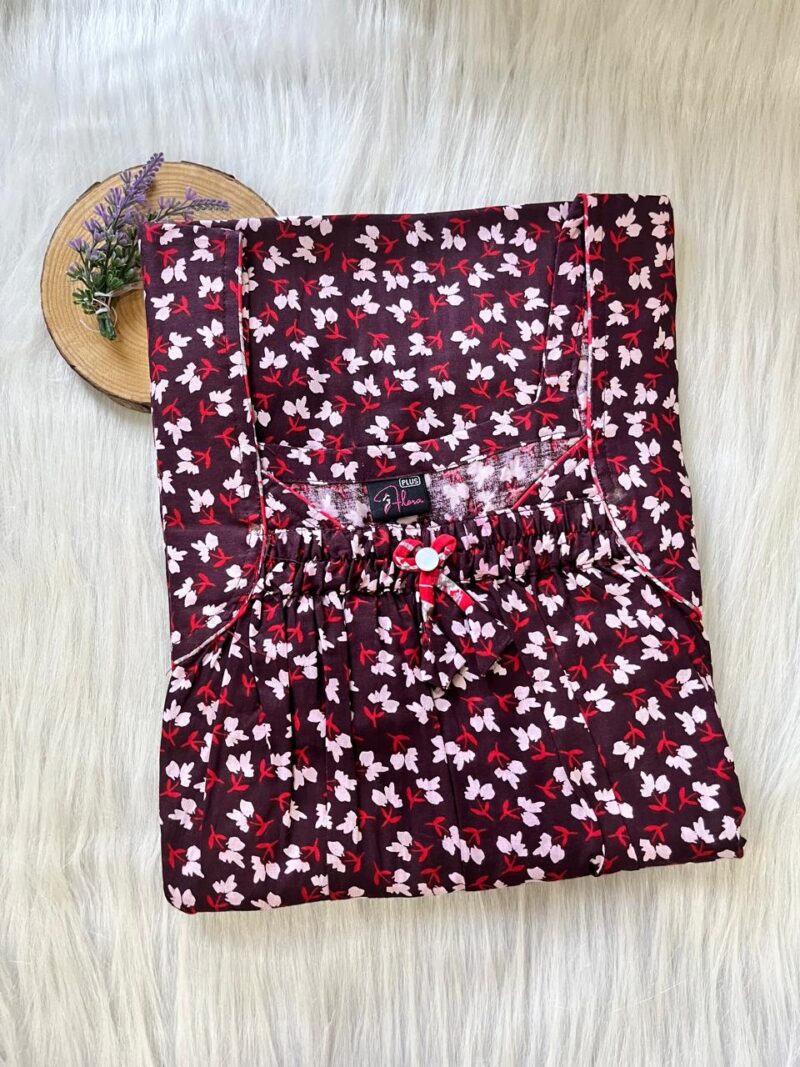 Plus Size Front Elastic Pleated Nighty