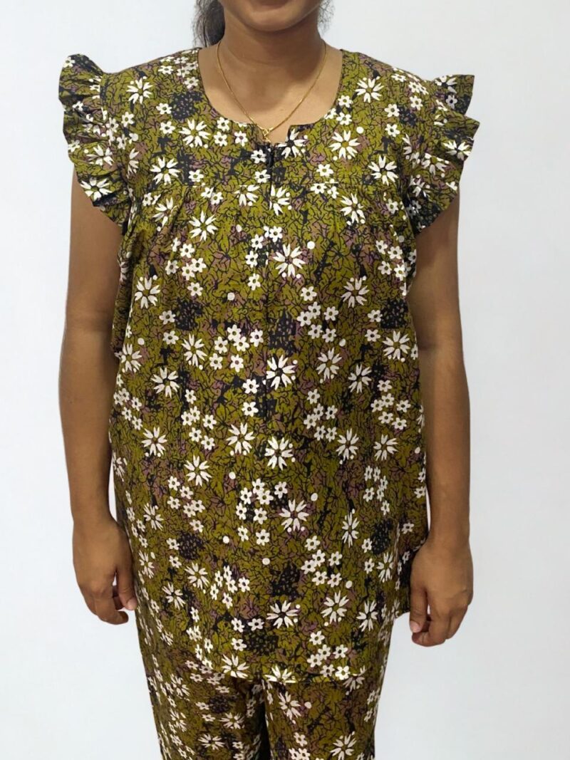 SINGLE CENTRE ZIP FEEDING NIGHT DRESS WITH PANT