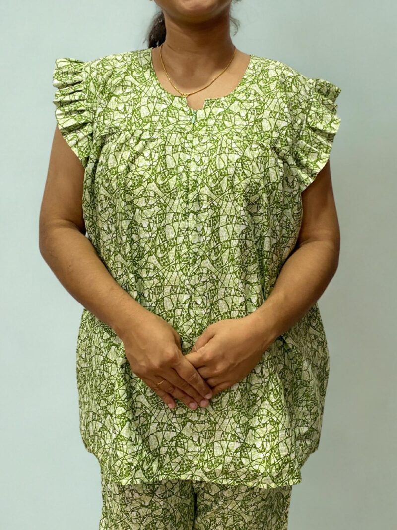 SINGLE CENTRE ZIP FEEDING NIGHT DRESS WITH PANT