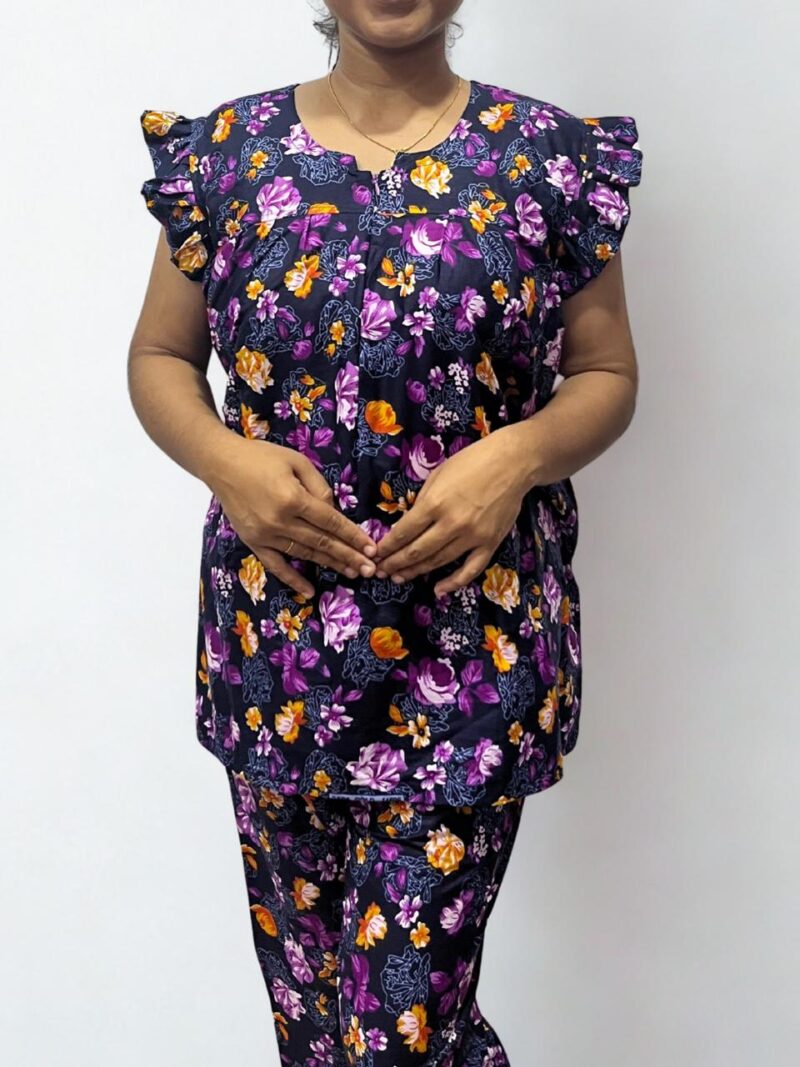 SINGLE CENTRE ZIP FEEDING NIGHT DRESS WITH PANT