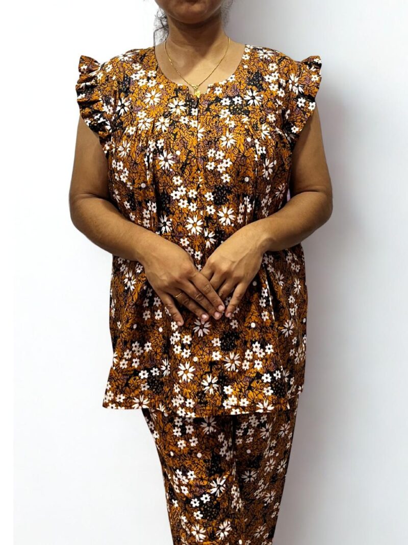 SINGLE CENTRE ZIP FEEDING NIGHT DRESS WITH PANT