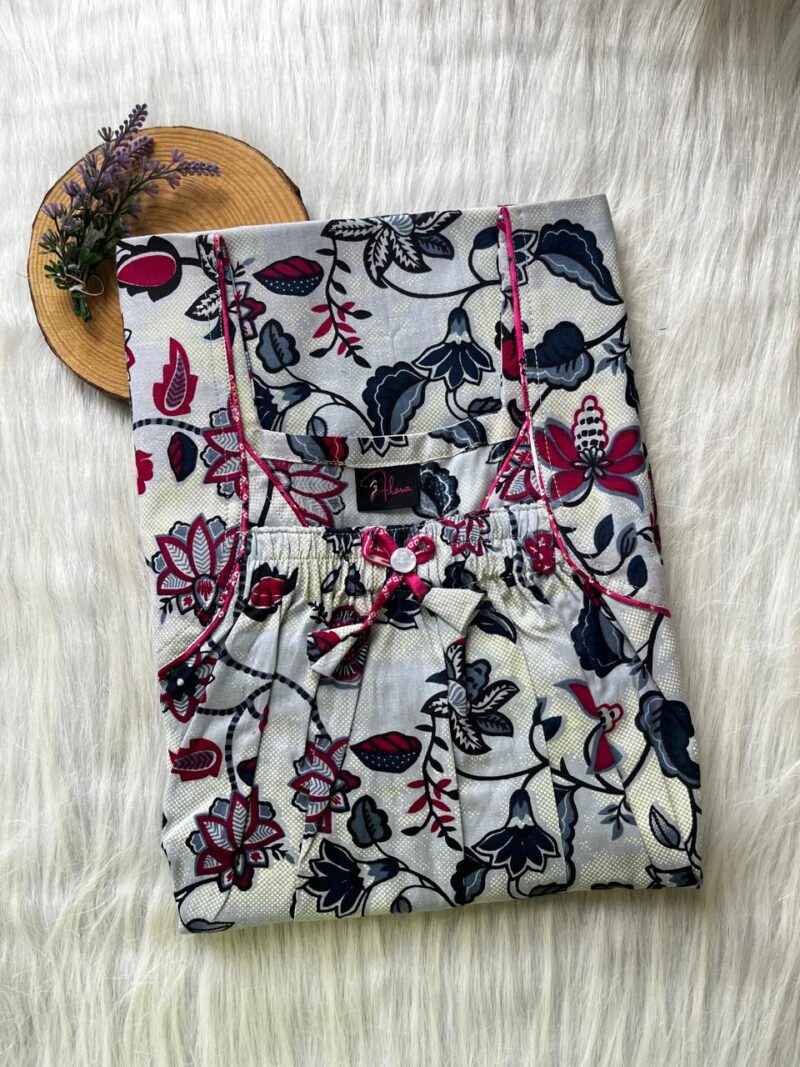 Front Elastic Pleated Nighty