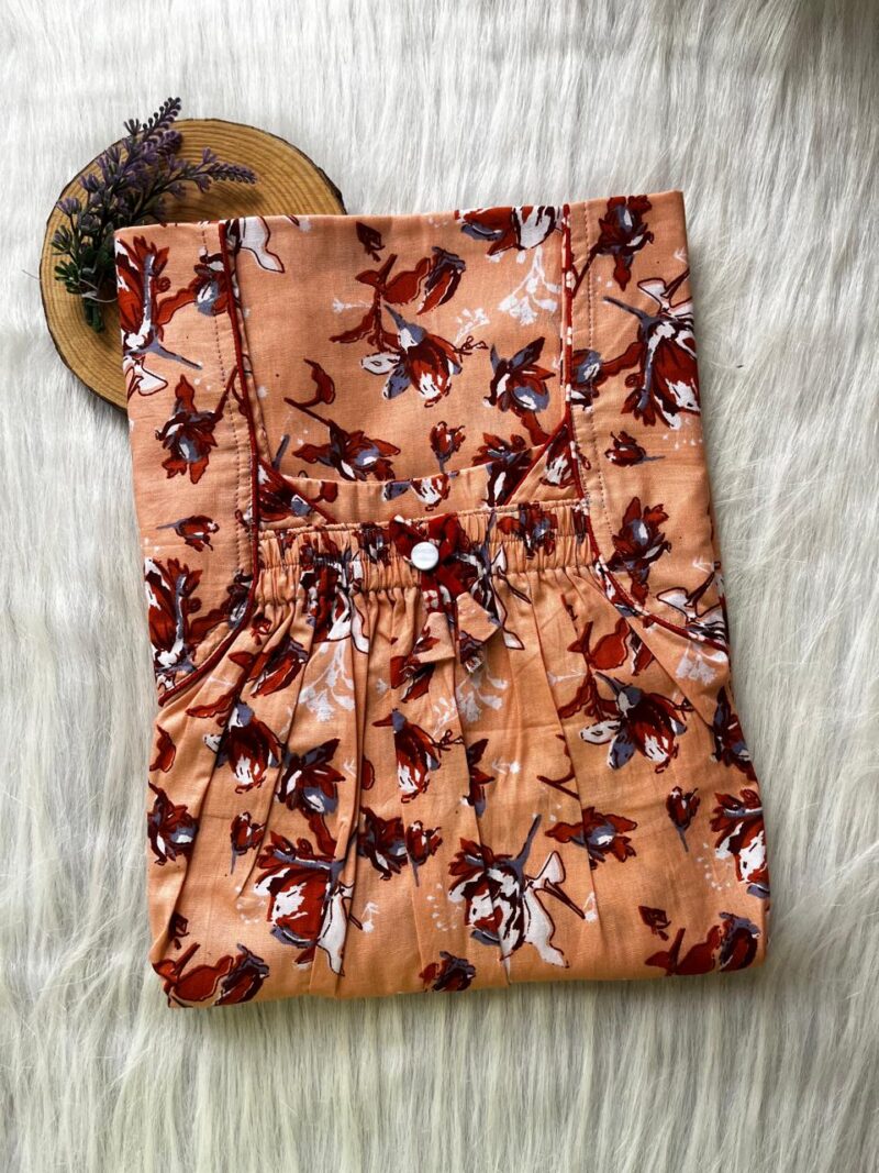 Front Elastic Pleated Nighty