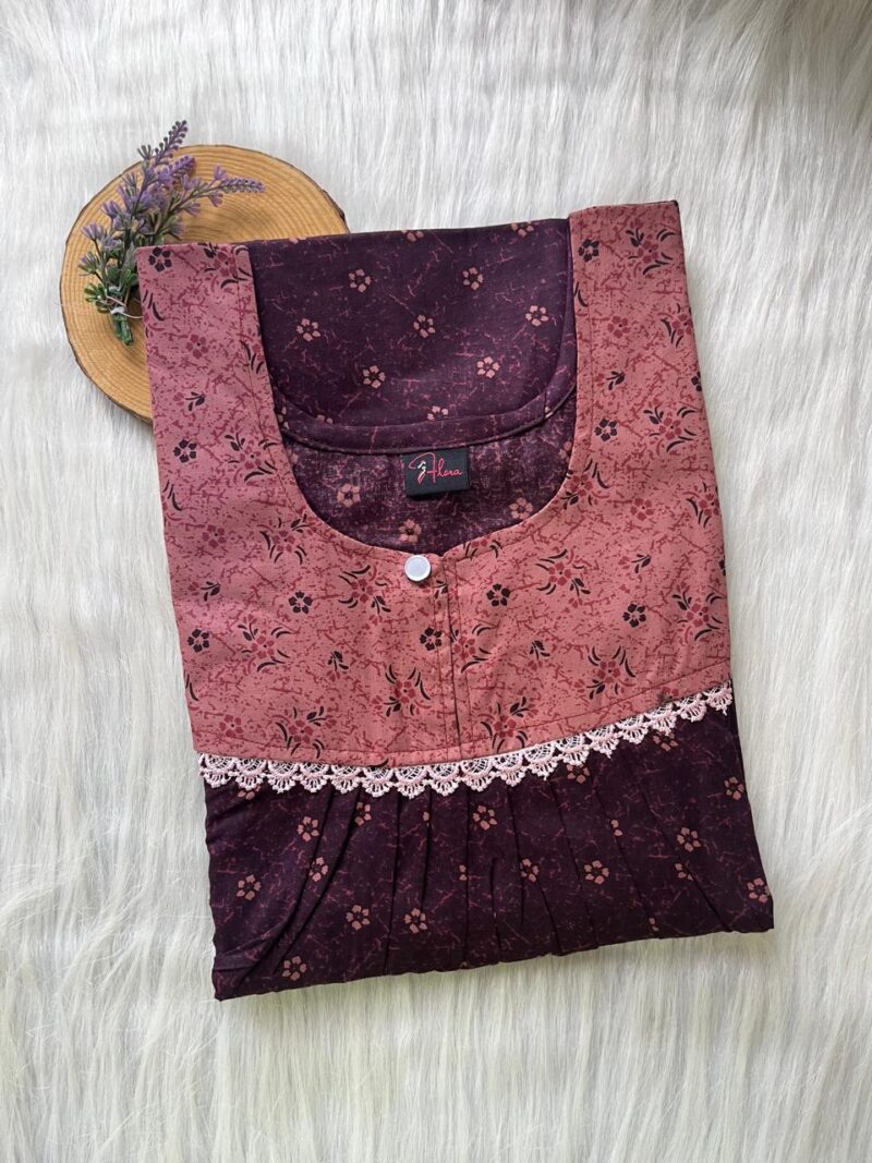 FRONT PLEATED LACE NIGHTY