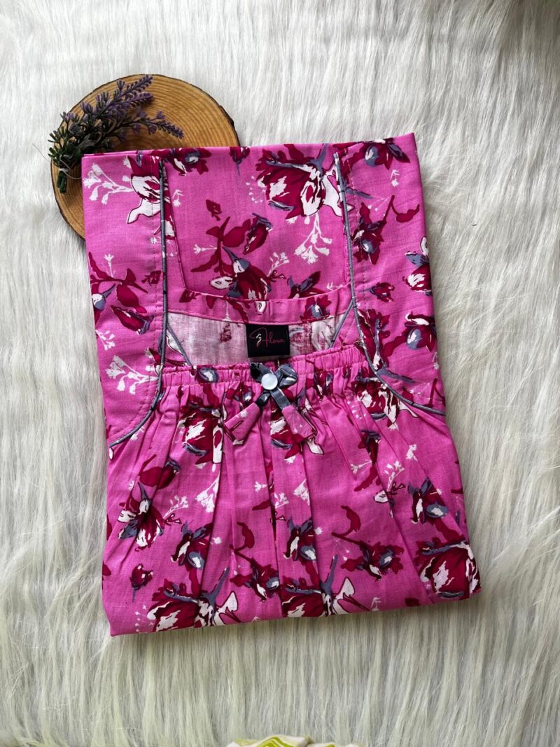 Front Elastic Pleated Nighty