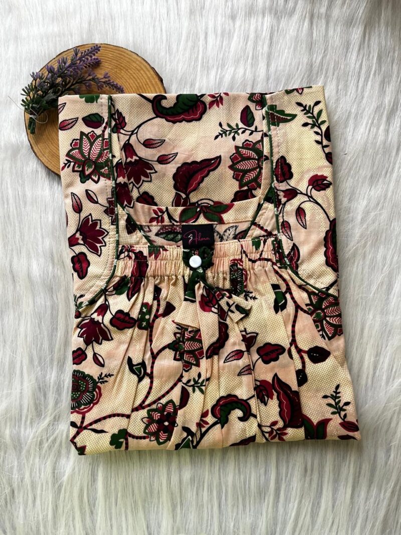 Front Elastic Pleated Nighty