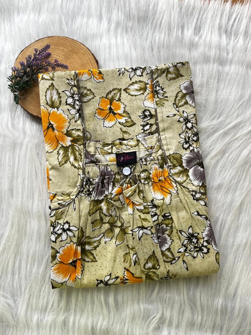 Front Elastic Pleated Nighty