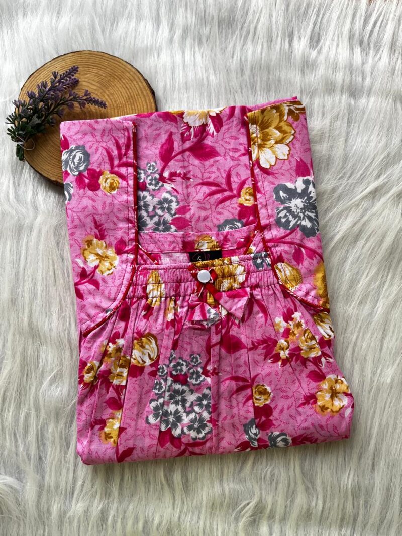 Front Elastic Pleated Nighty