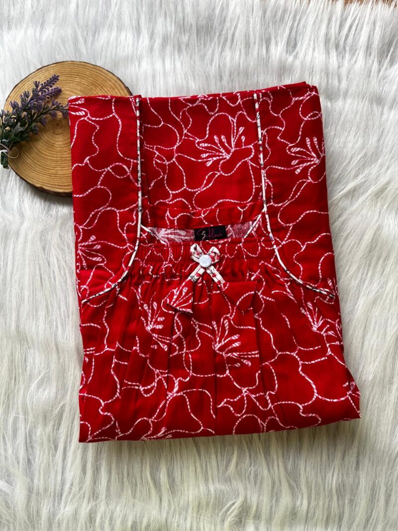 Front Elastic Pleated Nighty