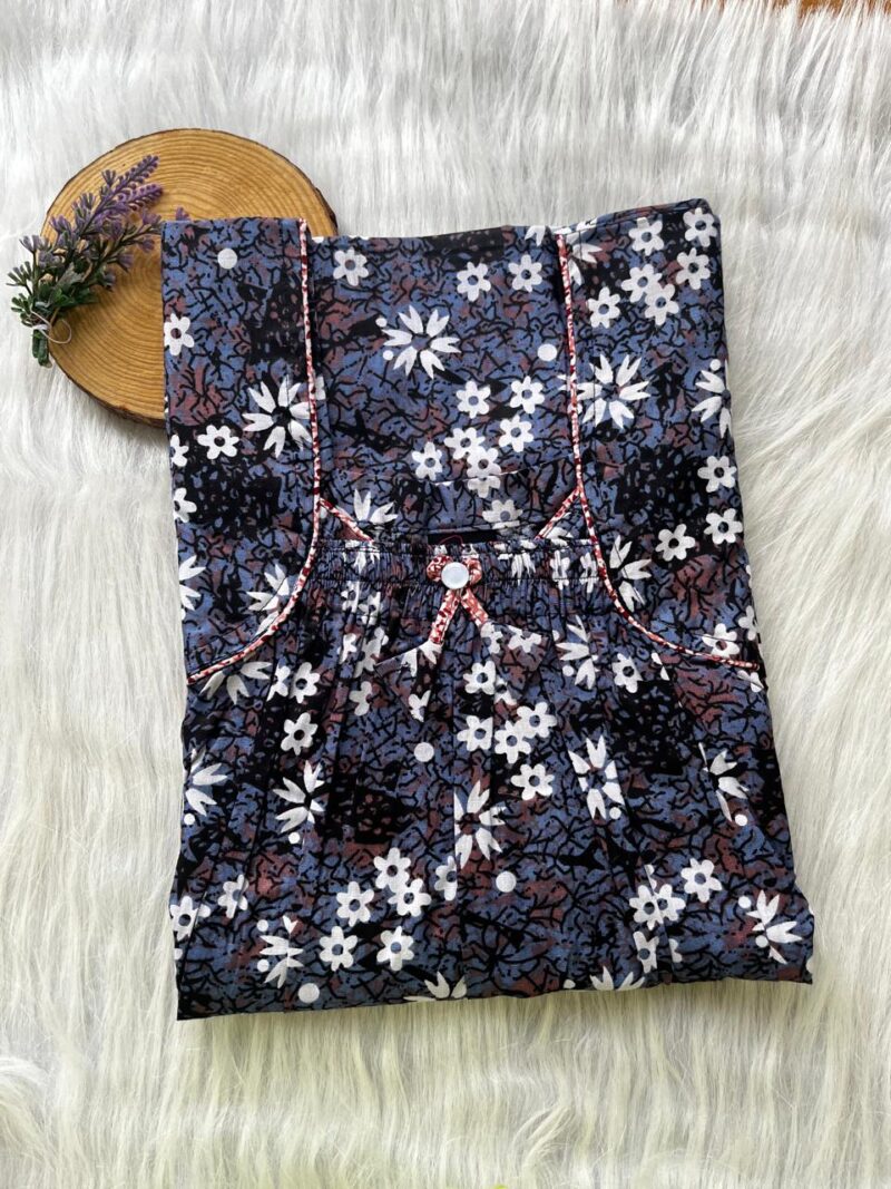 Front Elastic Pleated Nighty