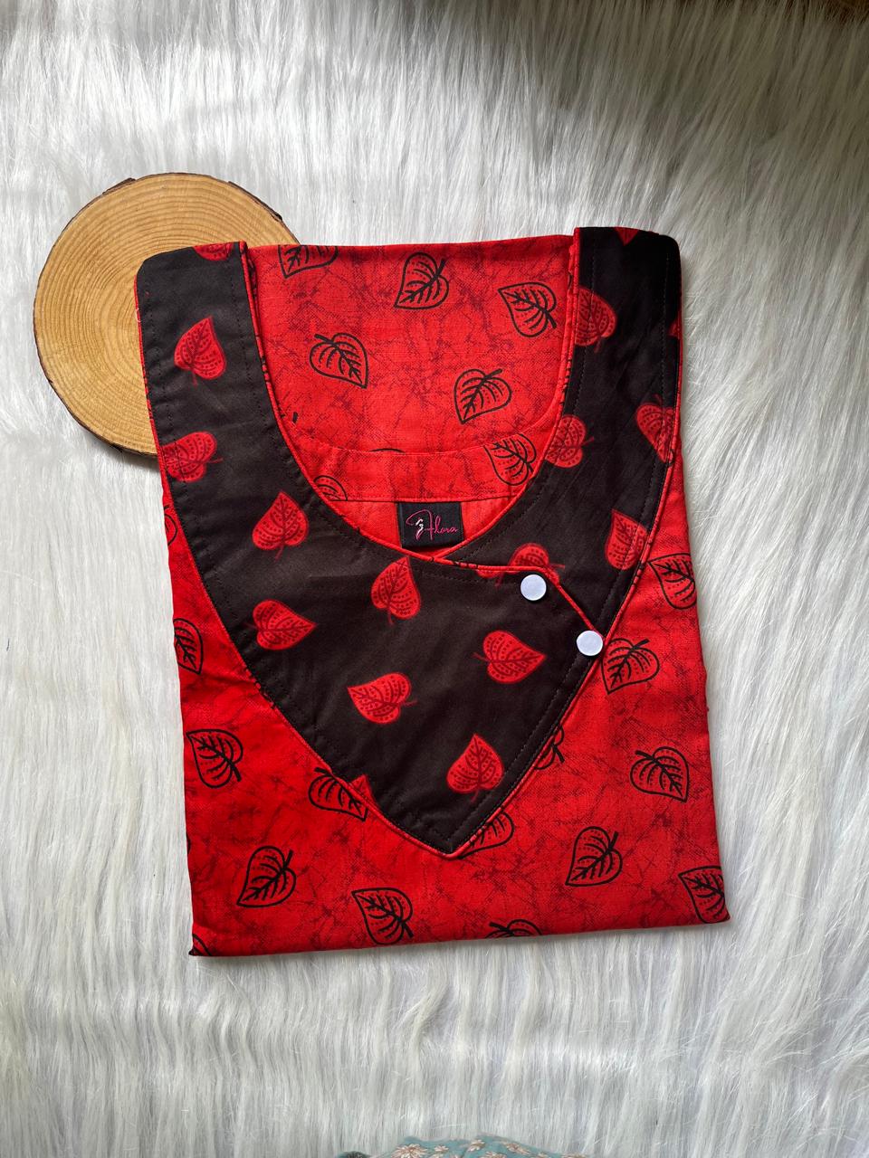 V-Neck Side Button Nighty