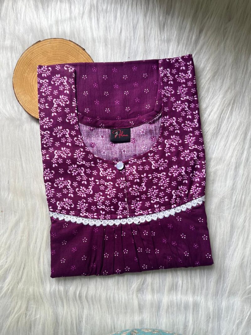 FRONT PLEATED LACE NIGHTY