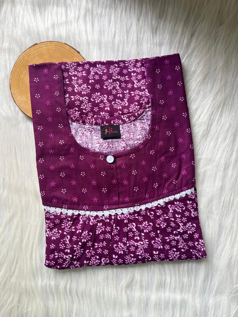 FRONT PLEATED LACE NIGHTY