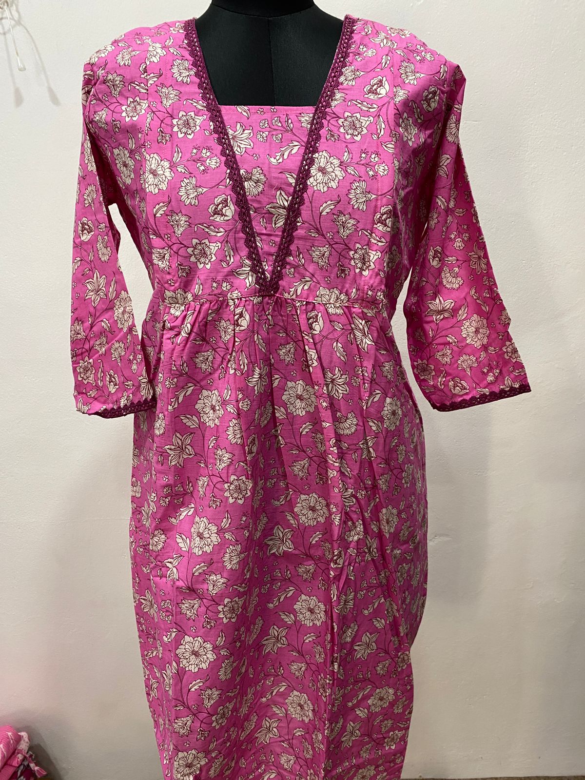 Muslin Cotton Flared Feeding Kurti