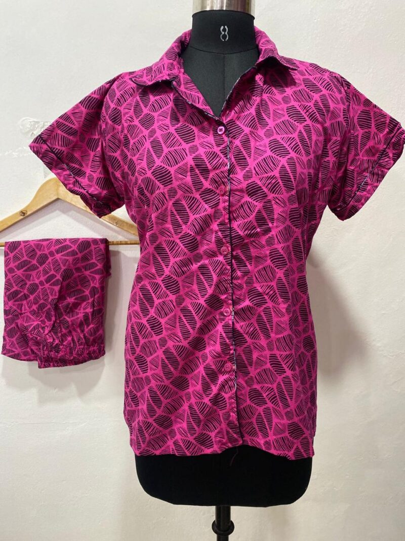 FULL OPEN BUTTON COTTON NIGHT DRESS