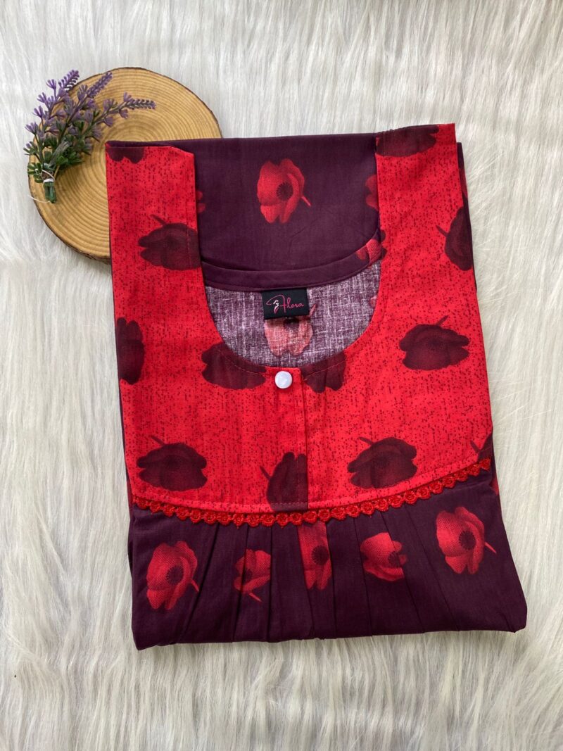 FRONT PLEATED LACE NIGHTY