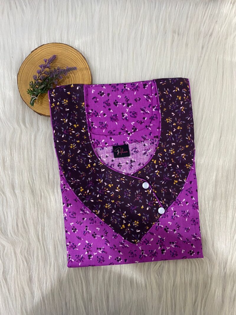 V-Neck Side Button Nighty