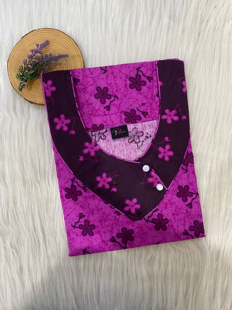 V-Neck Side Button Nighty