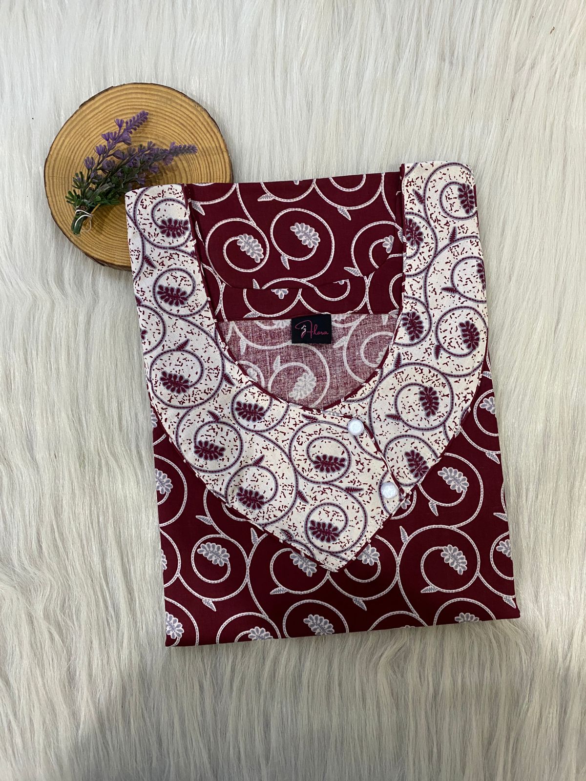 V-Neck Side Button Nighty