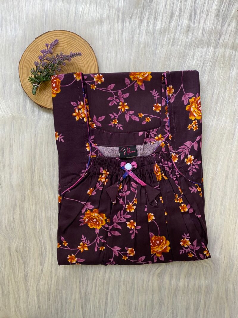 Front Elastic Pleated Nighty