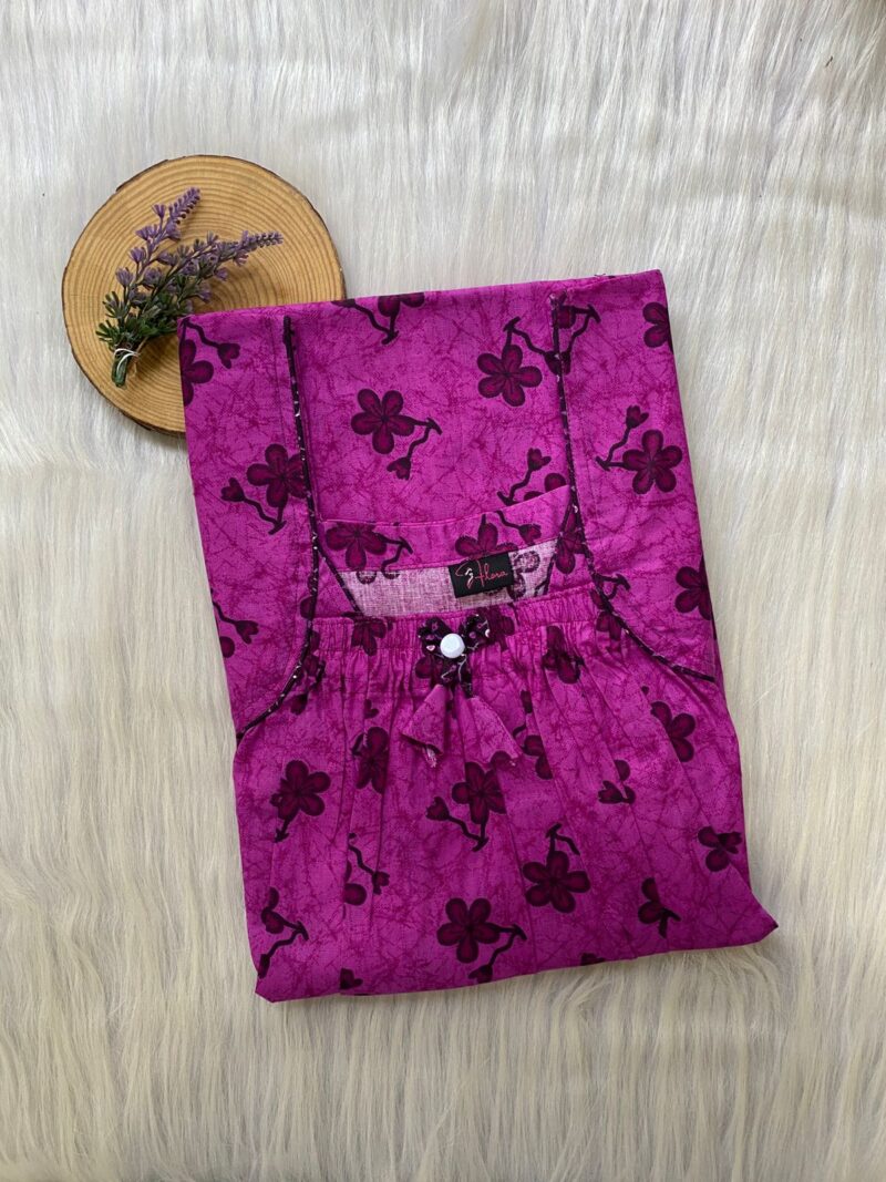 Front Elastic Pleated Nighty