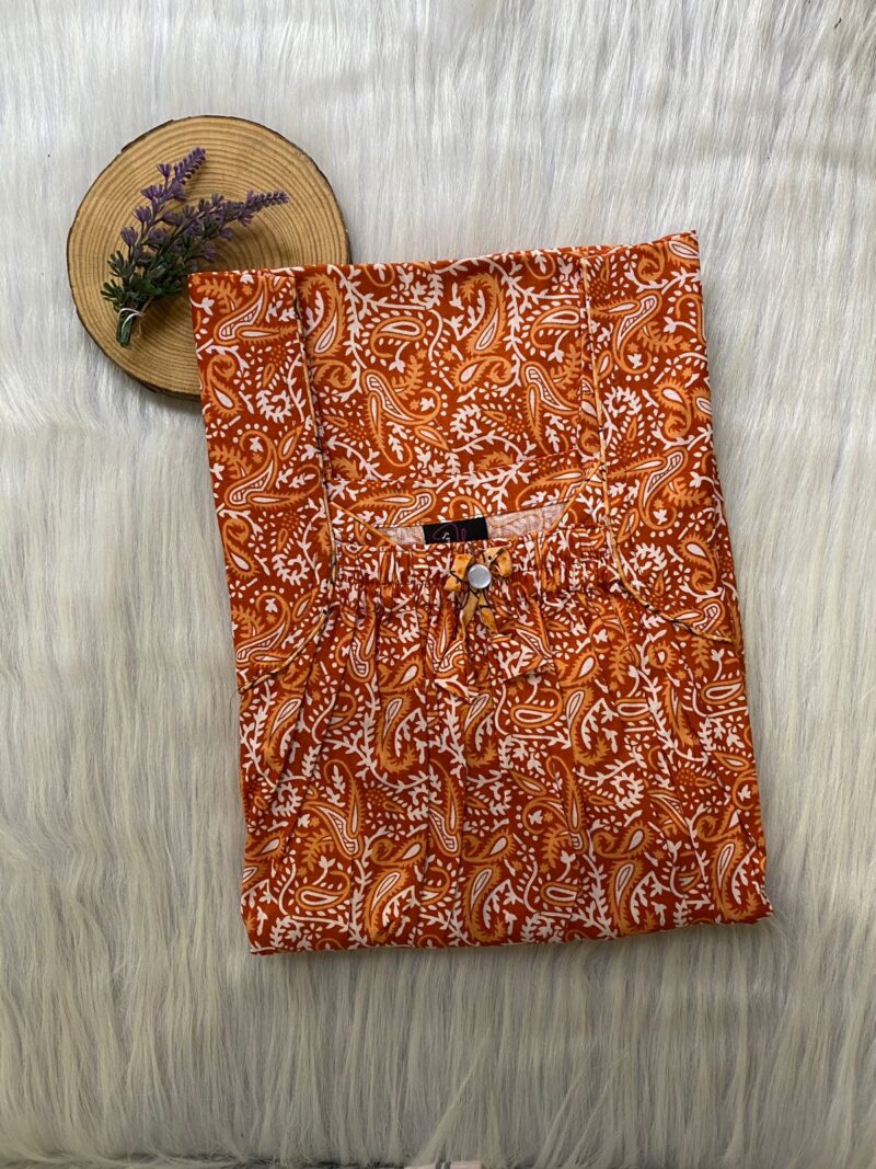 Front Elastic Pleated Nighty