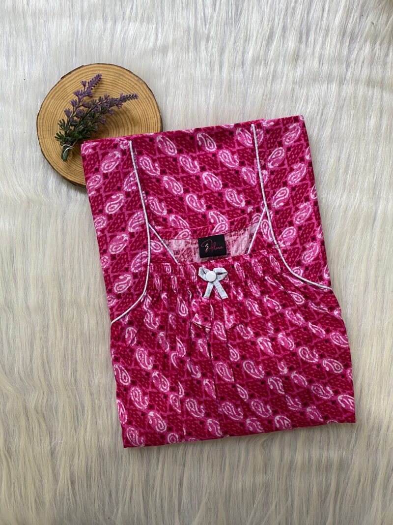 Front Elastic Pleated Nighty