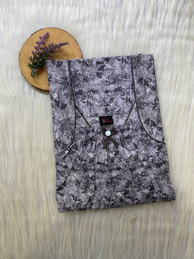 Front Elastic Pleated Nighty