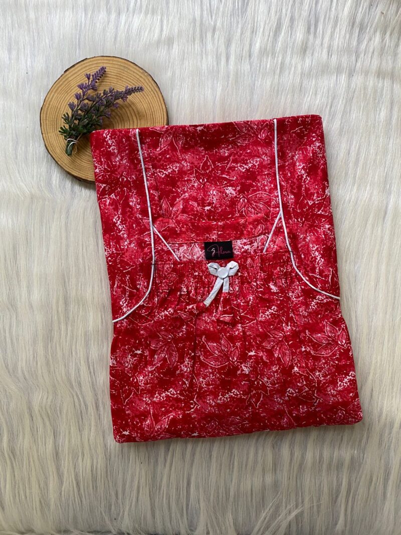 Front Elastic Pleated Nighty