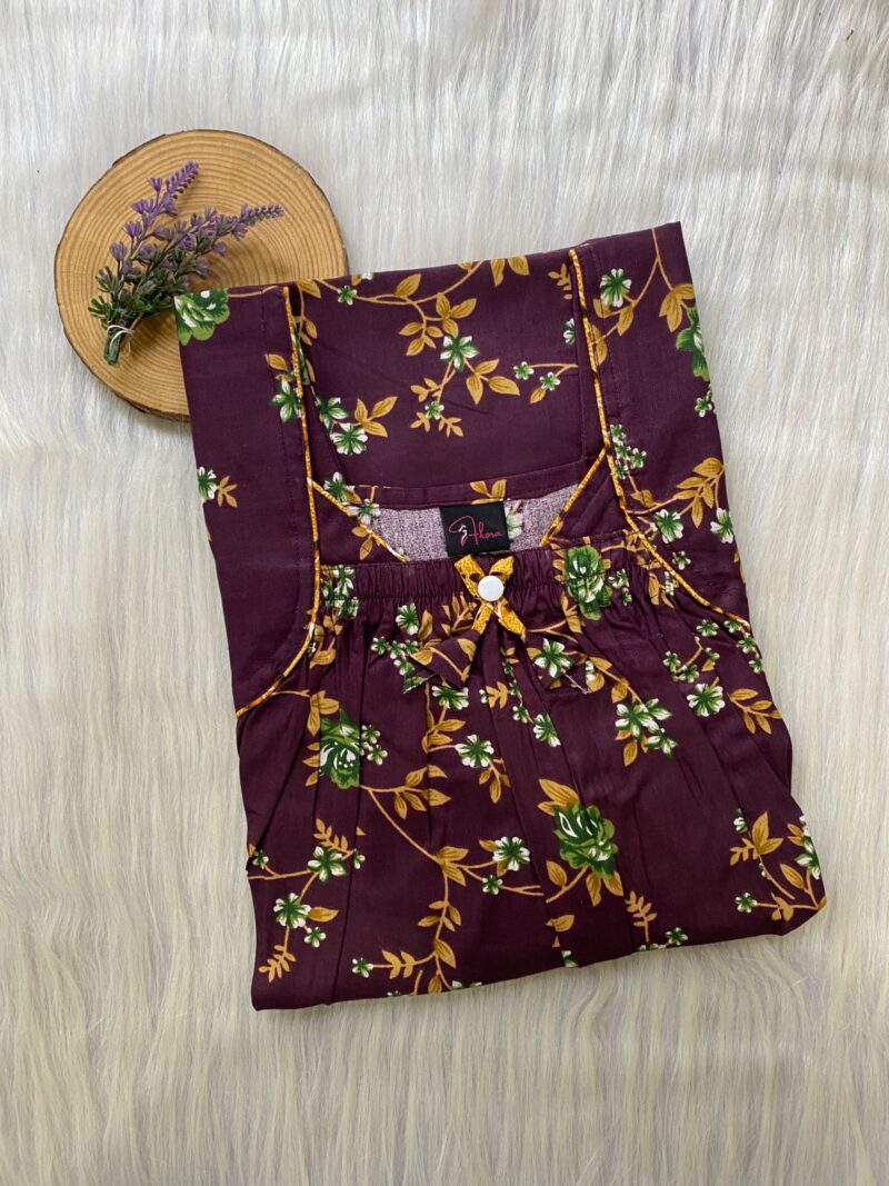 Front Elastic Pleated Nighty