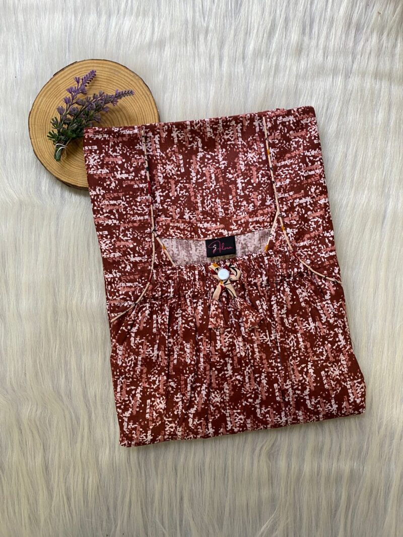 Front Elastic Pleated Nighty