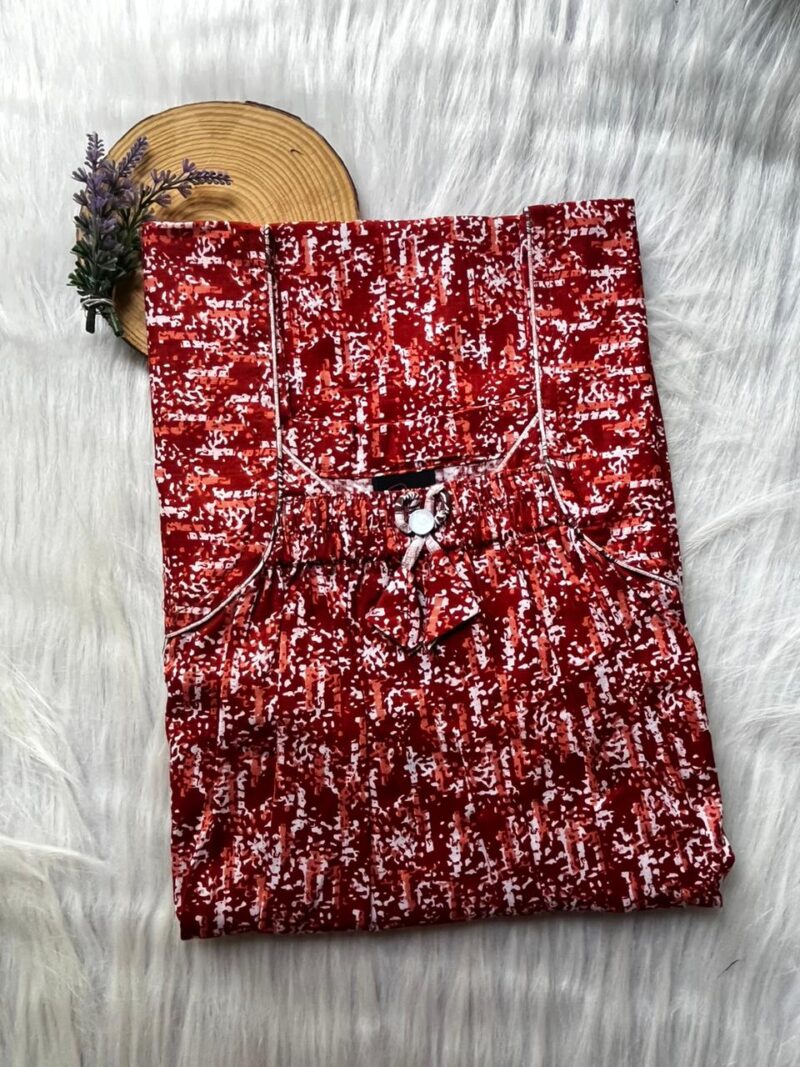 Front Elastic Pleated Nighty