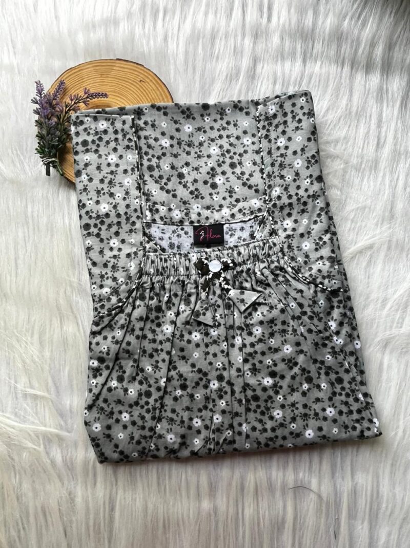 Front Elastic Pleated Nighty