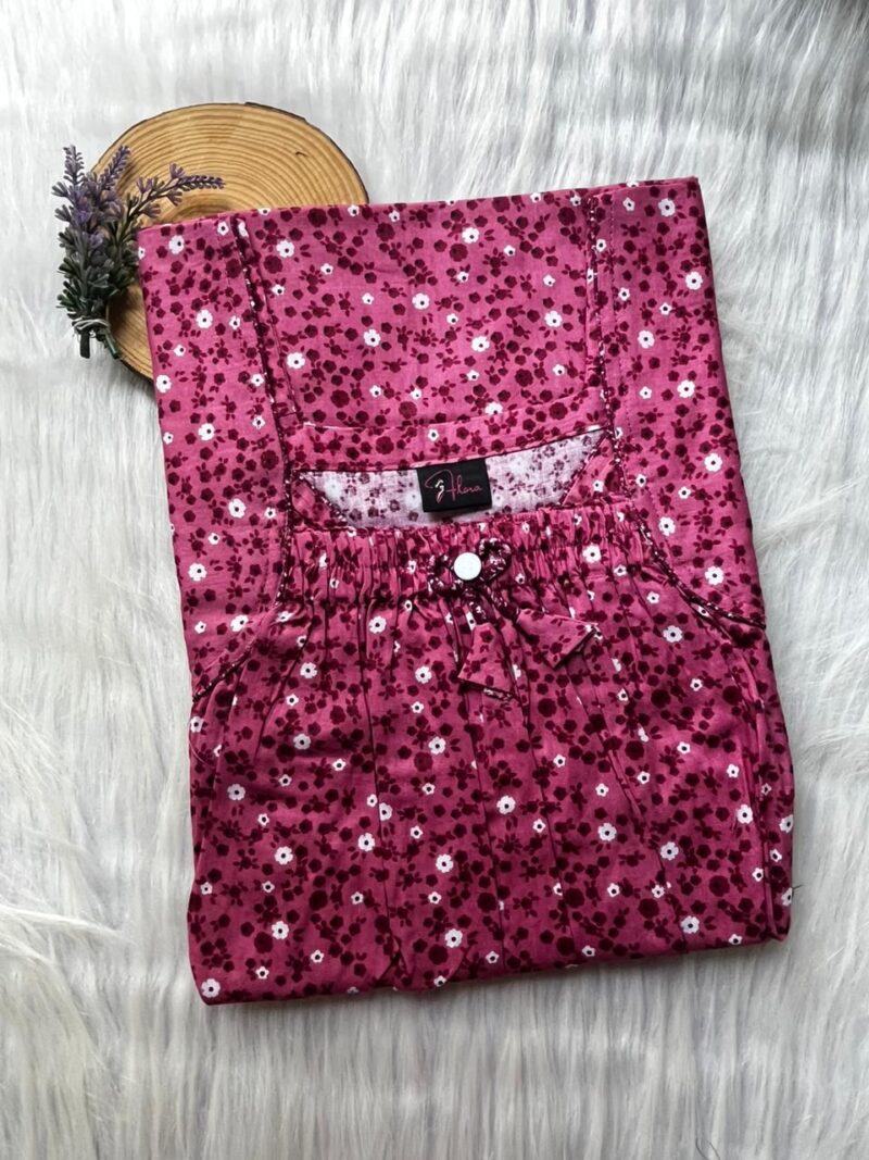 Front Elastic Pleated Nighty