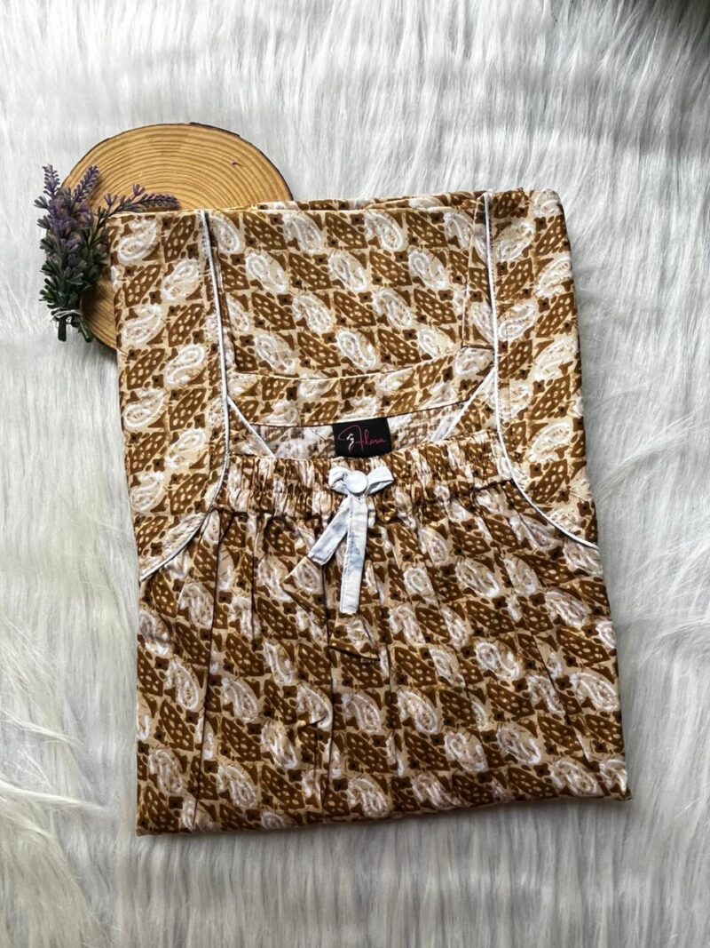 Front Elastic Pleated Nighty