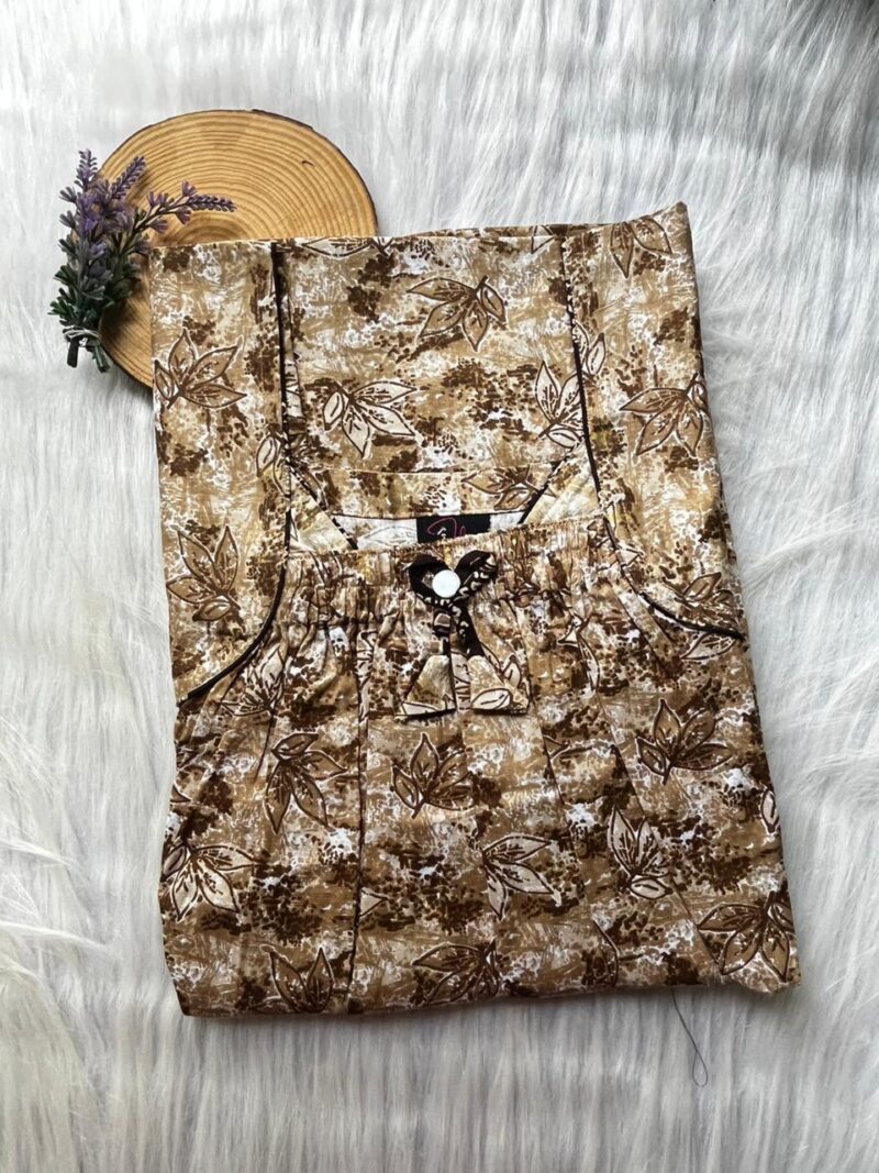 Front Elastic Pleated Nighty