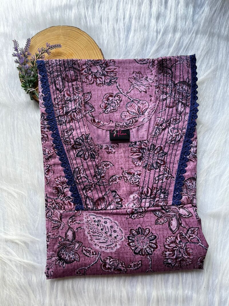 Pure Cotton V-Neck Pleated Nighty