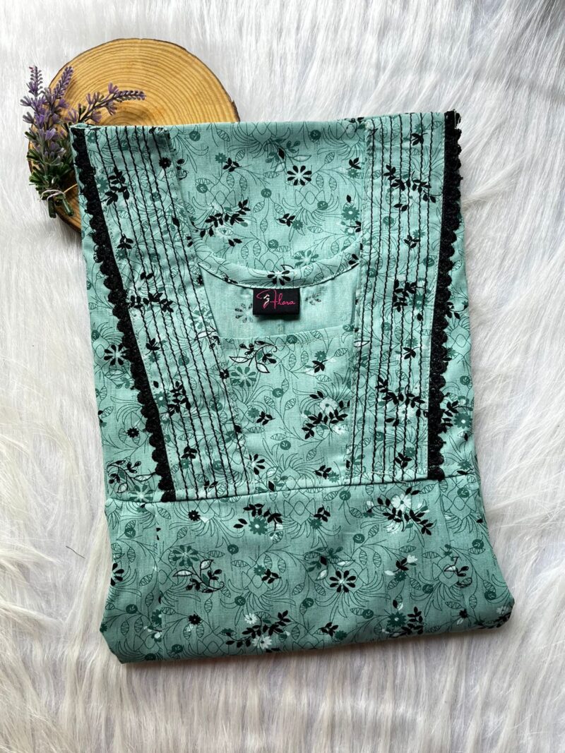 Pure Cotton V-Neck Pleated Nighty