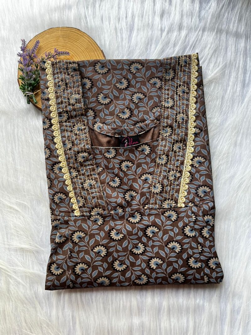 Pure Cotton V-Neck Pleated Nighty