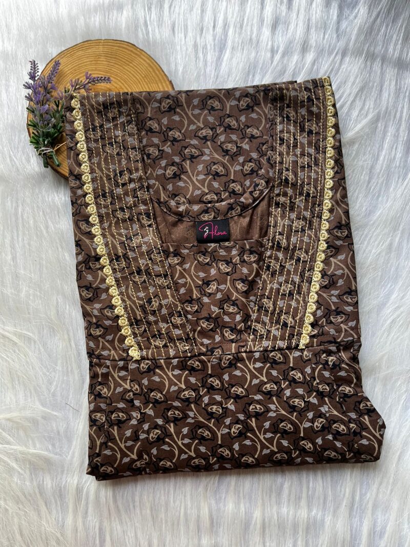 Pure Cotton V-Neck Pleated Nighty