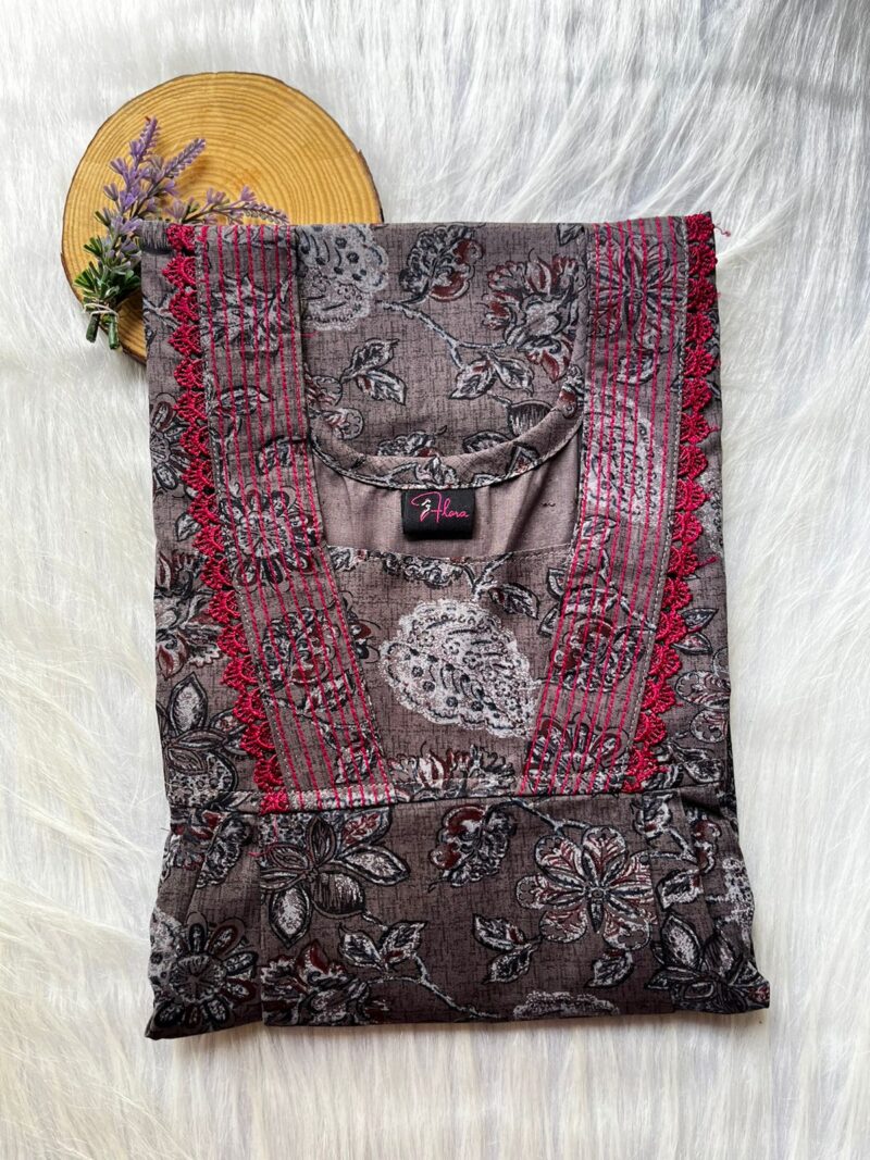 Pure Cotton V-Neck Pleated Nighty