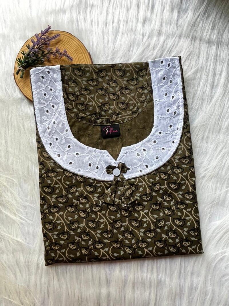 Pure Cotton Aqaba Round Neck Churidhar Cut Nighty