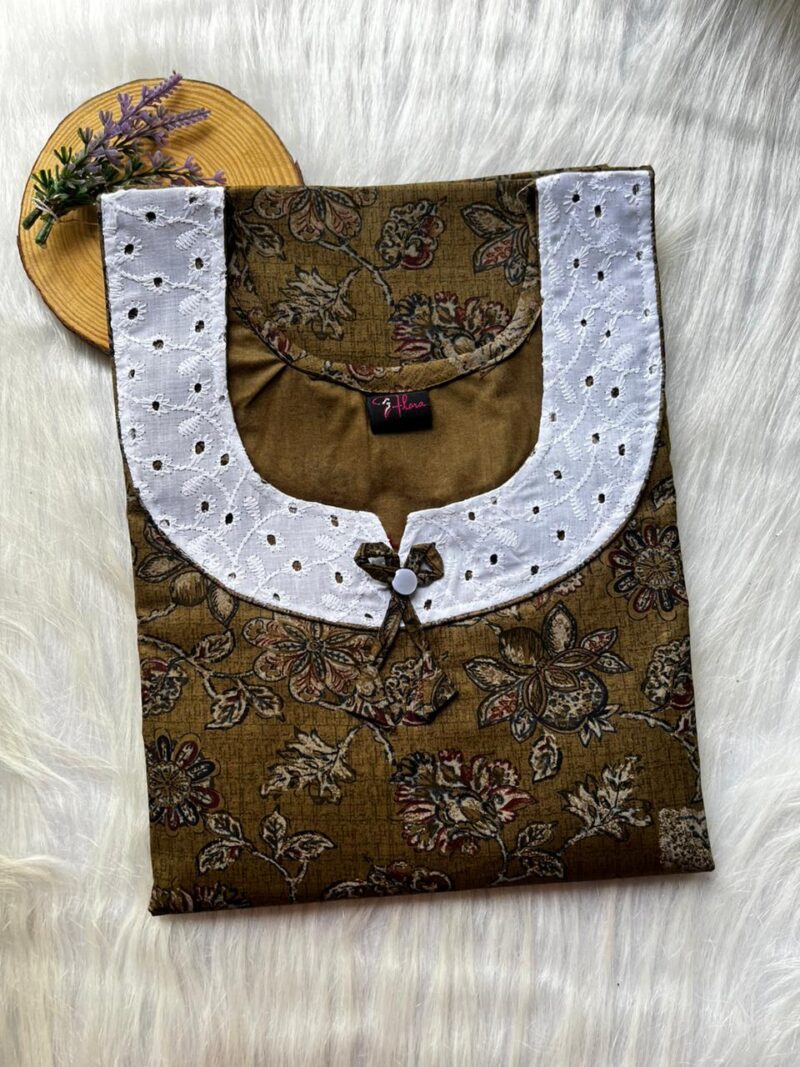 Pure Cotton Aqaba Round Neck Churidhar Cut Nighty