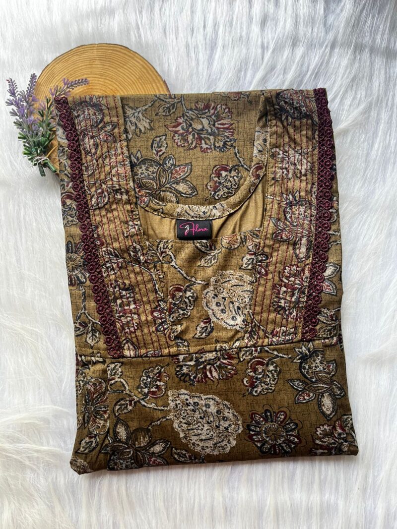 Pure Cotton V-Neck Pleated Nighty