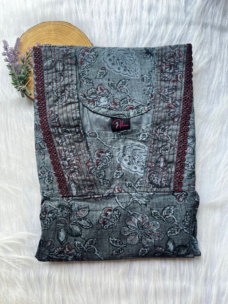 Pure Cotton V-Neck Pleated Nighty