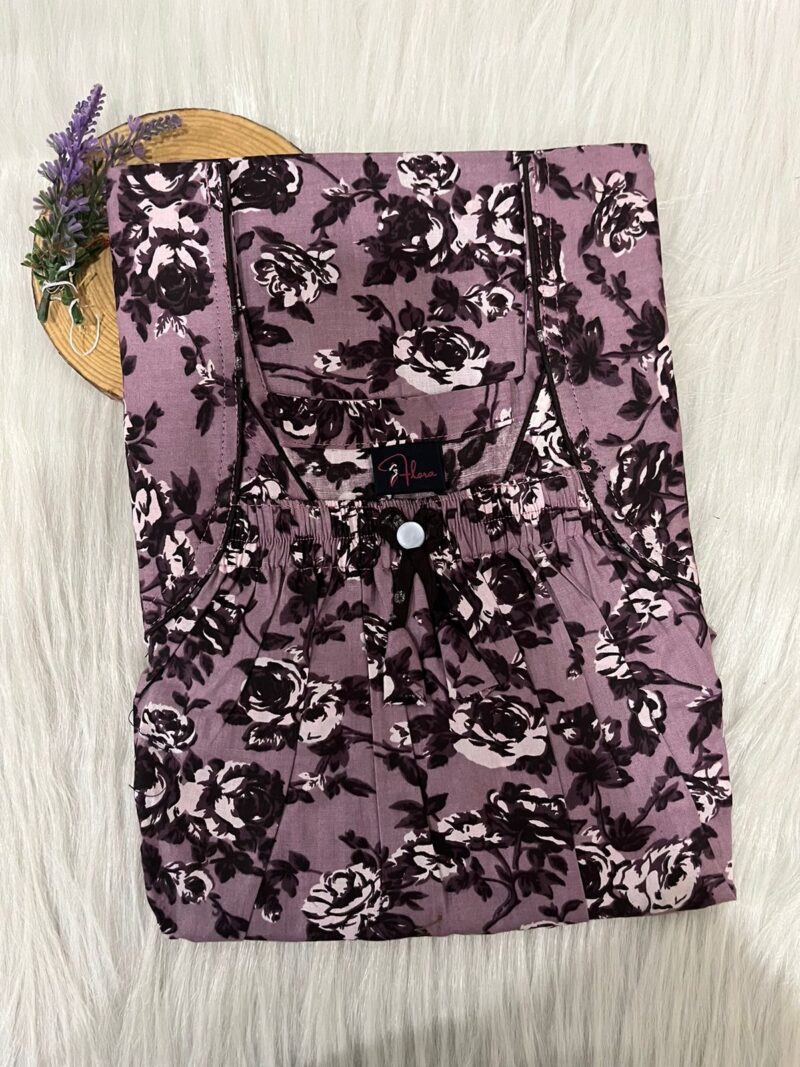 Front Elastic Pleated Nighty